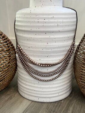 Champagne multi-stand champagne pearl necklace